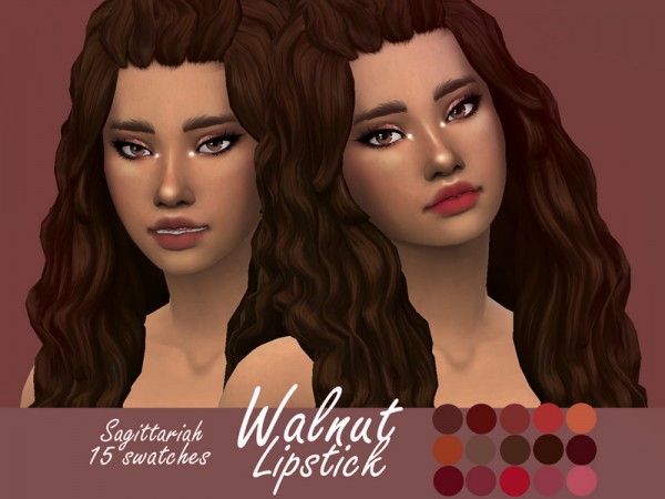  The Sims Resource: Walnut Lipstick by Sagittariah