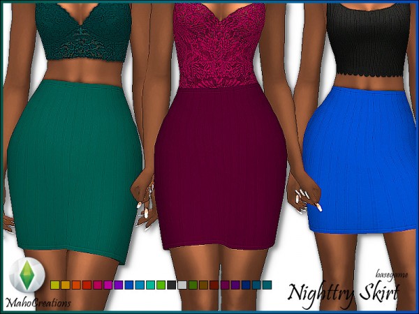  The Sims Resource: Skirt Nighttry by MahoCreations