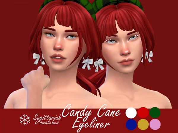  The Sims Resource: Candy Cane Eyeliner by Sagittariah