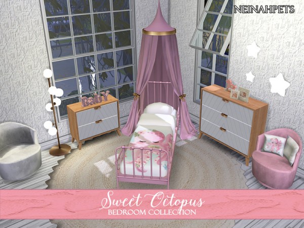  The Sims Resource: Sweet Octopus Bedroom Collection by neinahpets