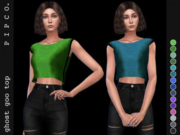  The Sims Resource: Ghost goo top by Pipco