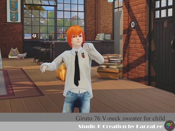  Studio K Creation: Giruto 76 V neck sweater for child