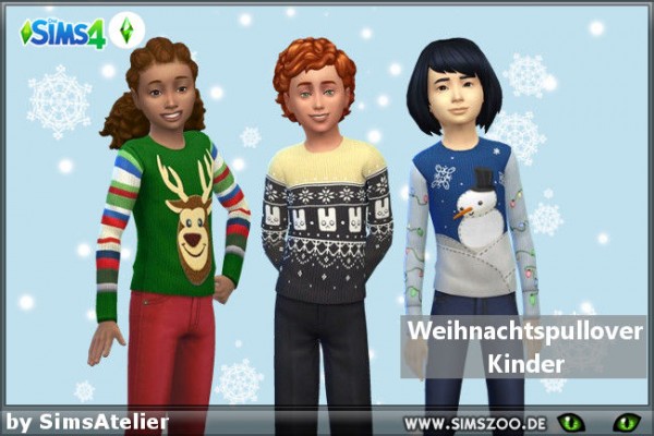  Blackys Sims 4 Zoo: Christmas sweater kids