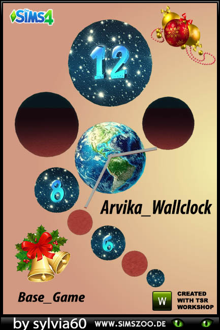  Blackys Sims 4 Zoo: Arvika Wallclock by sylvia60