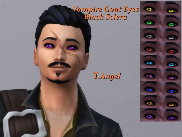  Mod The Sims: Vampire Goat Eyes   Geneticized Black Sclera by Serpentia