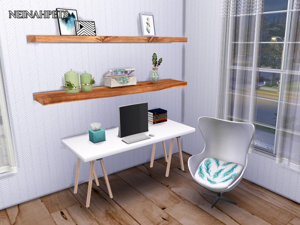  The Sims Resource: Herringbone White Wood Wall by neinahpets