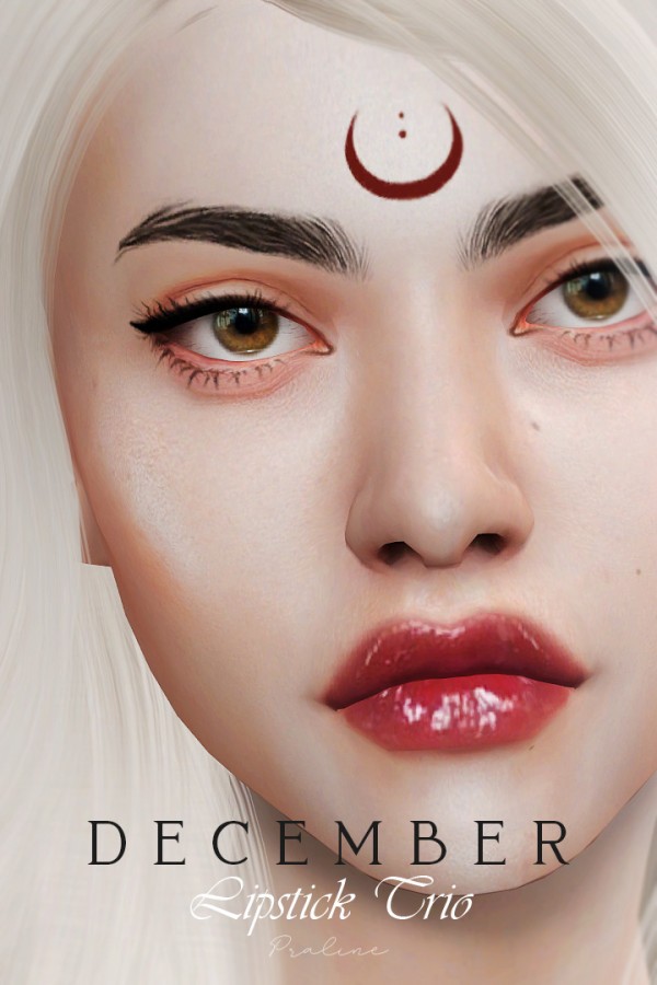  Praline Sims: Snow Doll Lip Gloss, Night Fairy Lip Gloss and Twilight Rose Lipstick