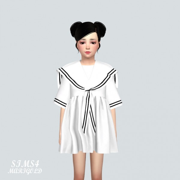  SIMS4 Marigold: Child Sailor Scarf Mini Dress