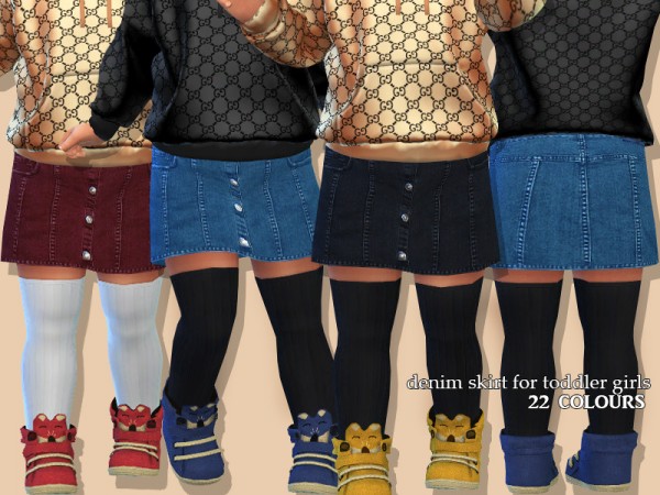  The Sims Resource: Denim Skirt For Toddler Girls by Pinkzombiecupcakes