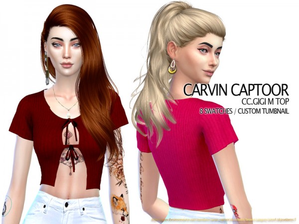 The Sims Resource: Gigi M top by carvin captoor • Sims 4 Downloads