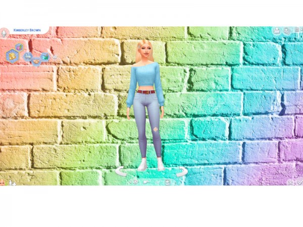  The Sims Resource: Rainbow Brick Cas Background! by SnowKimx