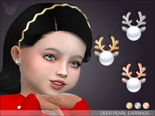  Giulietta Sims: Pearl deer earrings for toddlers
