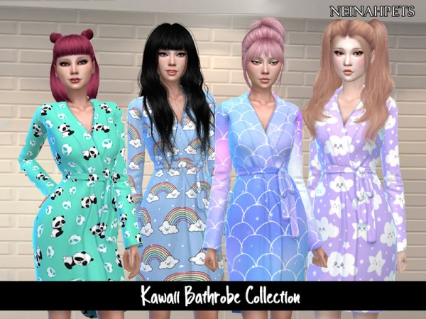  The Sims Resource: Kawaii Bathrobe Collection by neinahpets