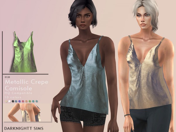  The Sims Resource: Metallic Crepe Camisole by DarkNighTt
