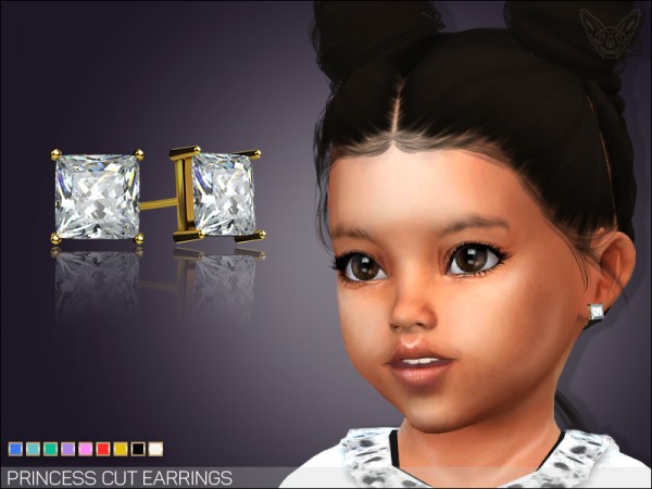  Giulietta Sims: Princess Cut Crystal Earrings for toddlers