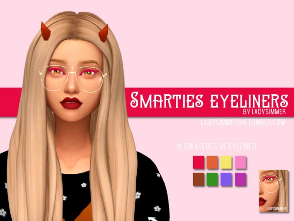  The Sims Resource: Smarties Eyeliners by LadySimmer94