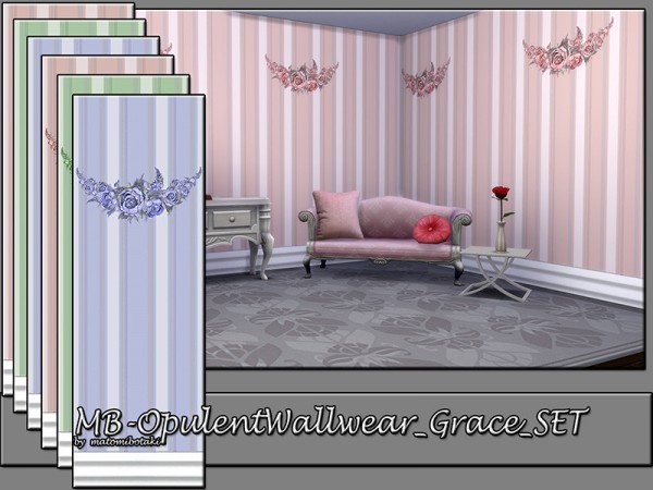  The Sims Resource: Opulent Wallwear Grace Set by matomibotaki