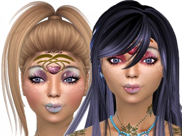  The Sims Resource: Jeweled mermaid face paint by TrudieOpp