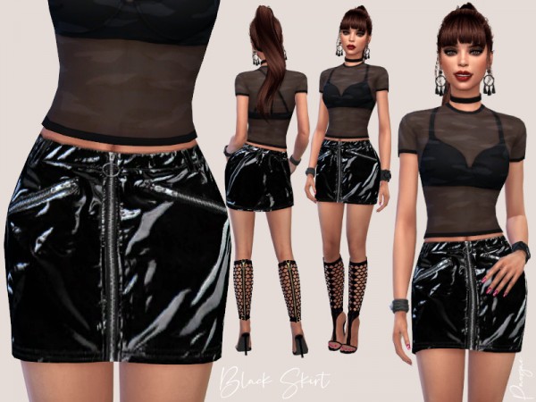  The Sims Resource: Black Skirt by Paogae