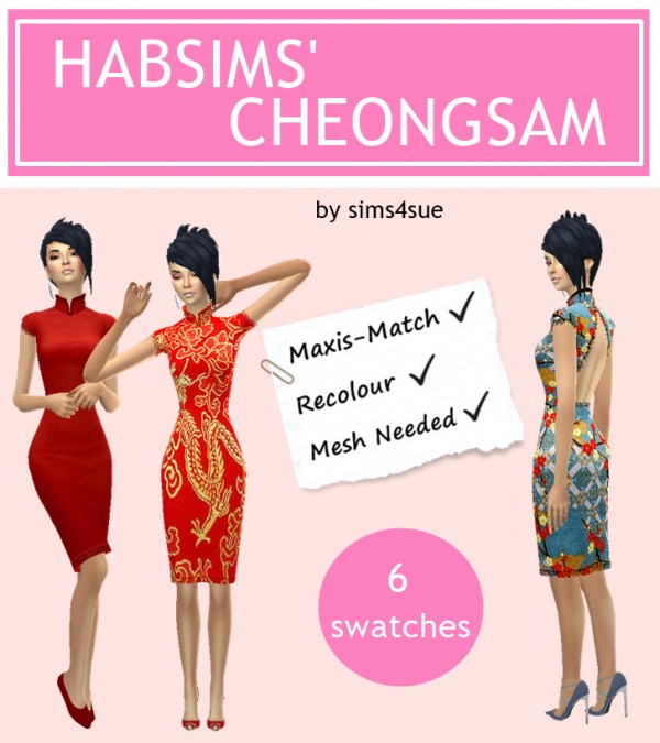  Sims 4 Sue: Cheongsam Dress
