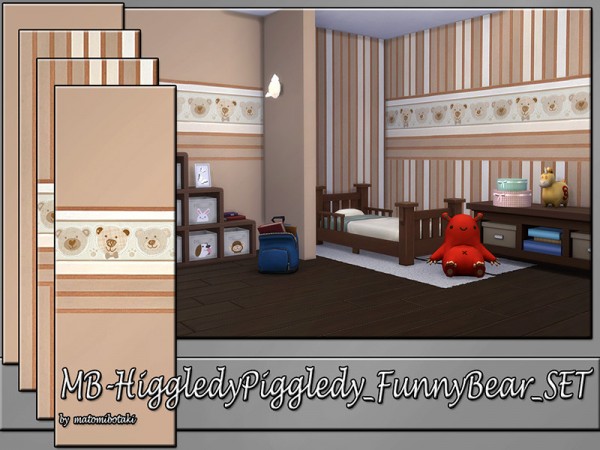  The Sims Resource: Funny Bear walls set by matomibotaki