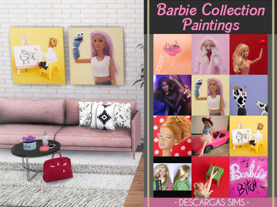  Descargas Sims: Barbie Collection Paintings