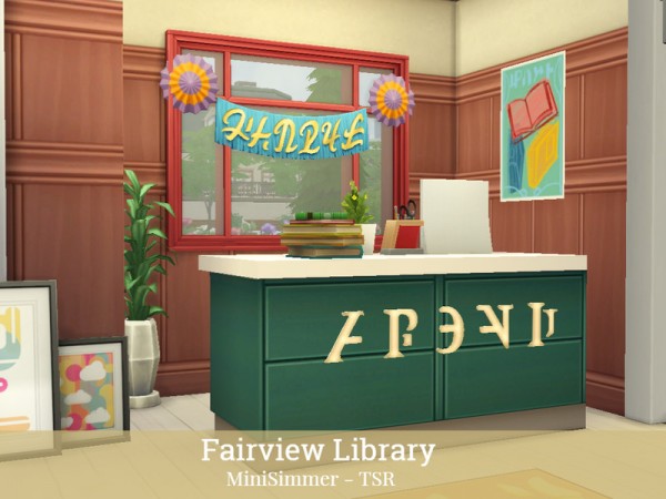  The Sims Resource: Fairview Library by Mini Simmer