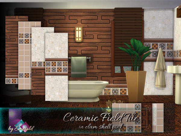  The Sims Resource: Ceramic Field Tile in clam shell pink by emerald