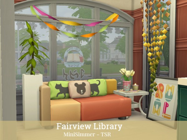  The Sims Resource: Fairview Library by Mini Simmer