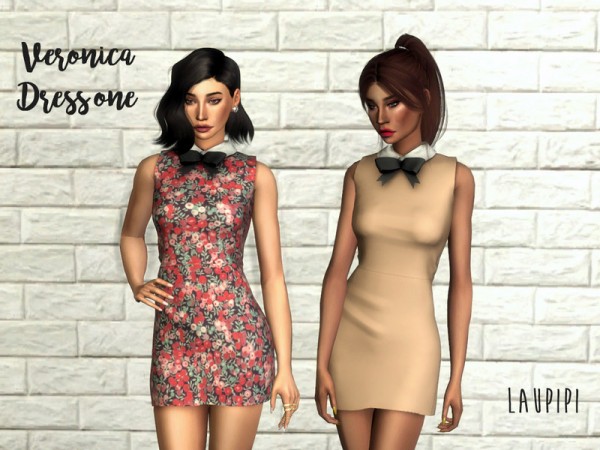  The Sims Resource: Veronica Dress one by laupipi