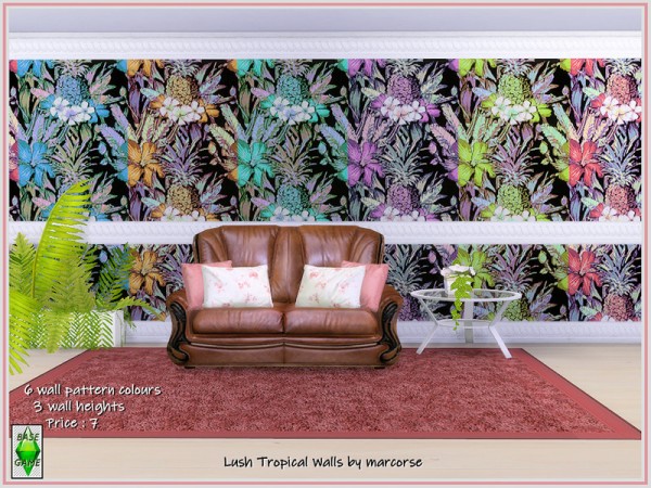  The Sims Resource: Lush Tropical Walls by marcorse