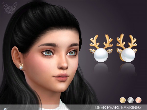  Giulietta Sims: Pearl deer earrings for KIDS