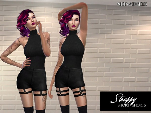  The Sims Resource: Strappy Short Shorts by neinahpets
