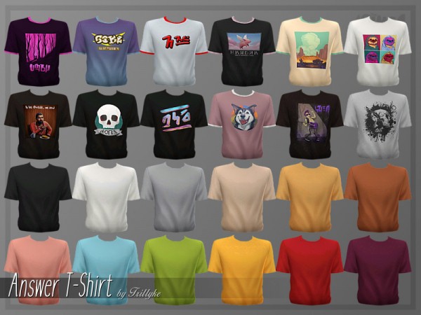  The Sims Resource: Answer T Shirt by Trillyke