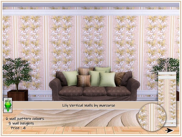  The Sims Resource: Lily Vertical Walls by marcorse