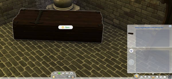  Mod The Sims: Aged Wooden Coffin Storage Box by Teknikah