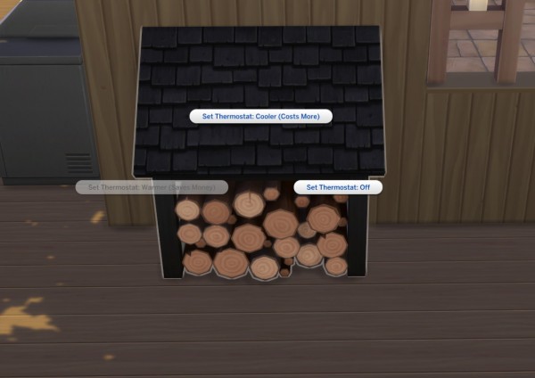  Mod The Sims: Firewood Shed Thermostat by Teknikah