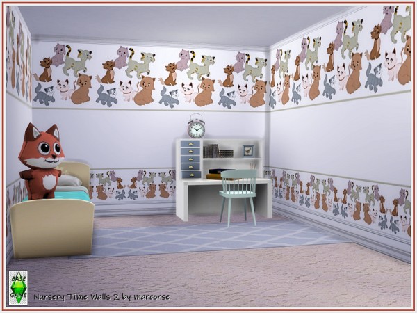  The Sims Resource: Nursery Time Walls by marcorse