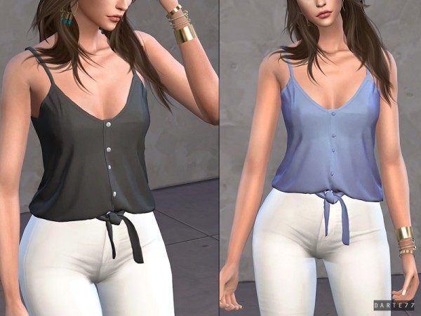  The Sims Resource: Tie Front Tank Top by Darte77