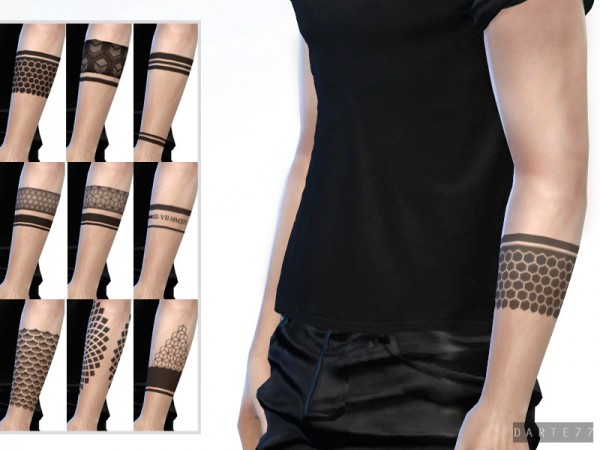  The Sims Resource: Geometric Tattoos   Left Arm by Darte77