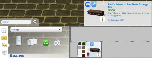  Mod The Sims: Pauls Bearer of Bad News Storage Box by Teknikah