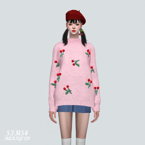  SIMS4 Marigold: Cherry Sweater