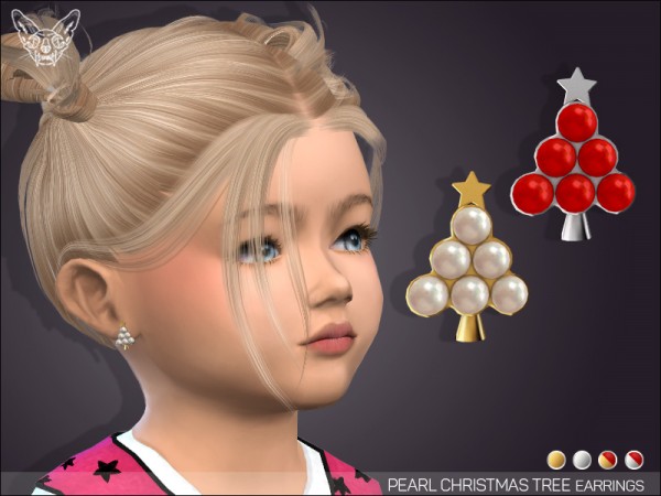  Giulietta Sims: Pearl Christmas Tree Earrings For Toddlers