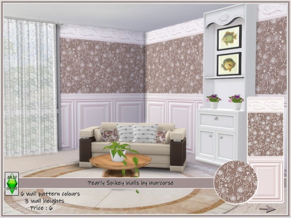  The Sims Resource: Pearly, Spikey Walls by marcorse