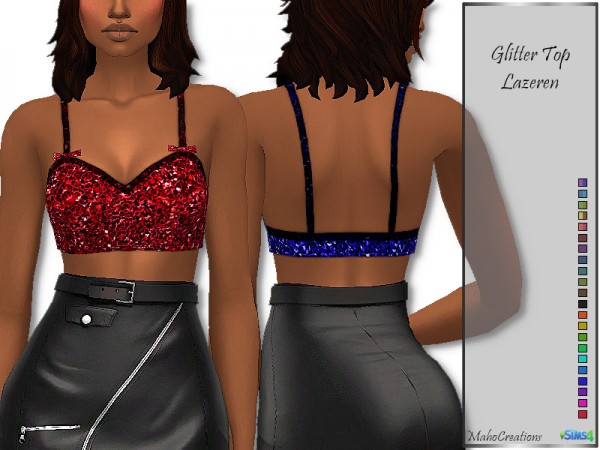  The Sims Resource: Glitter Top Lazeren by MahoCreations