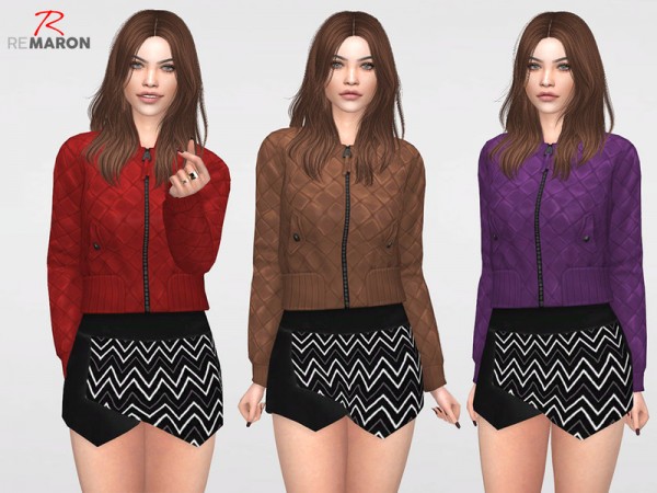  The Sims Resource: Leather Jacket for Women by remaron
