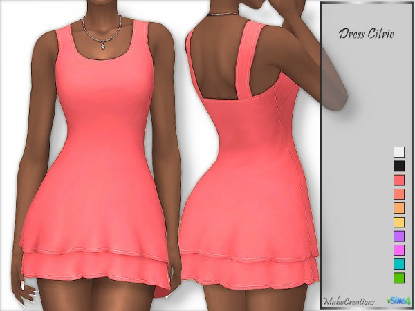  The Sims Resource: Dress Citrie by MahoCreations