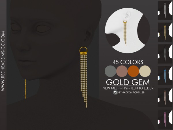  Red Head Sims: Gold gem