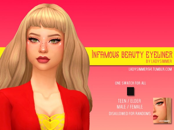  The Sims Resource: Infamous Beauty Eyeliner by LadySimmer94
