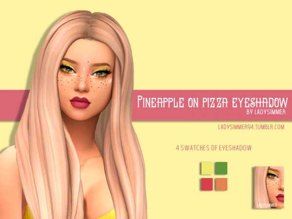  The Sims Resource: Pineapple on Pizza Eyeshadow by LadySimmer94